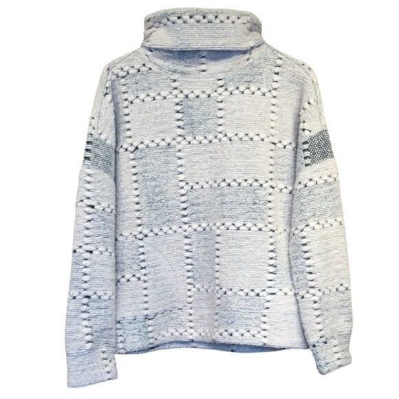 Prana Sweaters - PrAna Womens Wool Blend Turtleneck Crestland Sweater Chunky Patchwork Size XL